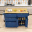 Îlot de cuisine Rosauro avec armoire de rangement, 4 tiroirs et porte-serviettes-493970840