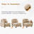 Camel, 3 - Seat, Modular Sectional , Movable , , Throw Pillows, Easy Install Seat Chenille U Shaped Couch With Install, Ergonomic Design, Camel Color-11346345-11346346