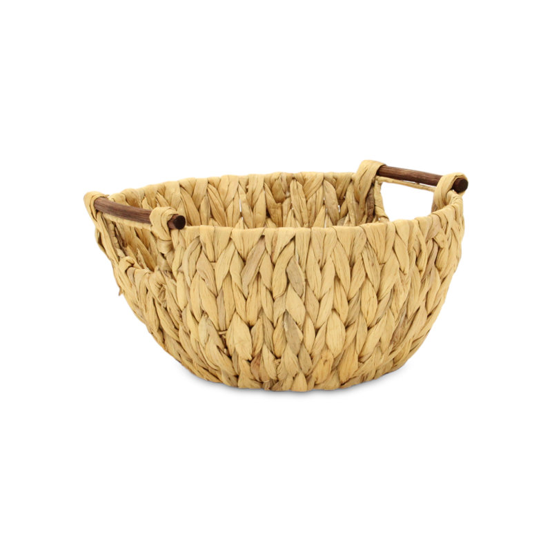 Panier en jacinthe d'eau tissé naturel 13 po