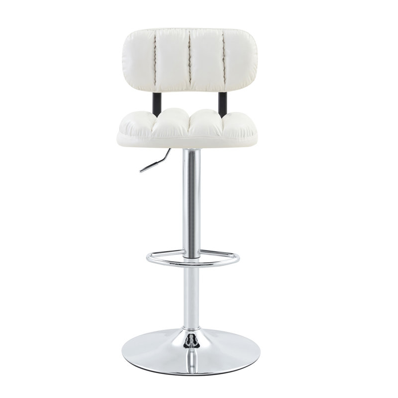 Tabouret de bar 4 pièces, Blanc, Argent argent