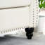 Canapé 3 places blanc de 211,8 cm (83,28 po), revêtement en similicuir, rembourrage en mousse, structure en bois massif et contreplaqué, pieds stables en bouleau avec accoudoirs arrondis, assise longue, revêtement en similicuir, rembourrage et structure, peinture vernie