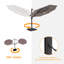 Parasol à DEL déporté Darcie-May de 3,35 m (11 pi) avec base, parasol extérieur toutes saisons pour terrasse, jardin et cour.-437990480