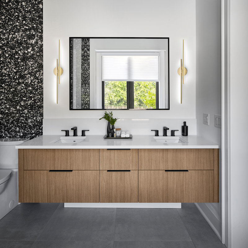 2 - Light Dimmable LED Vanity Light, Gold, 6000K