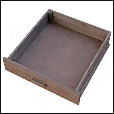 Chariot de barbecue extérieur de 40,5 po avec plateau en acier inoxydable, armoire de rangement d'extérieur en bois massif avec abattant, un tiroir, porte-serviettes, chariot de cuisine roulant avec roues verrouillables pour jardin gazonné