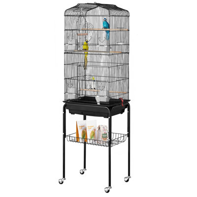 Large Bird Cage Rolling Metal Parakeet Cage for Cockatiels Parrot
