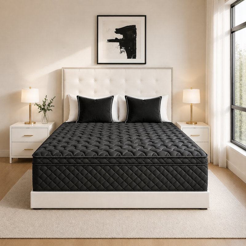 Matelas hybride en mousse mémoire et gel de fermeté moyenne de 14 pouces avec CertiPUR-US, Lit double