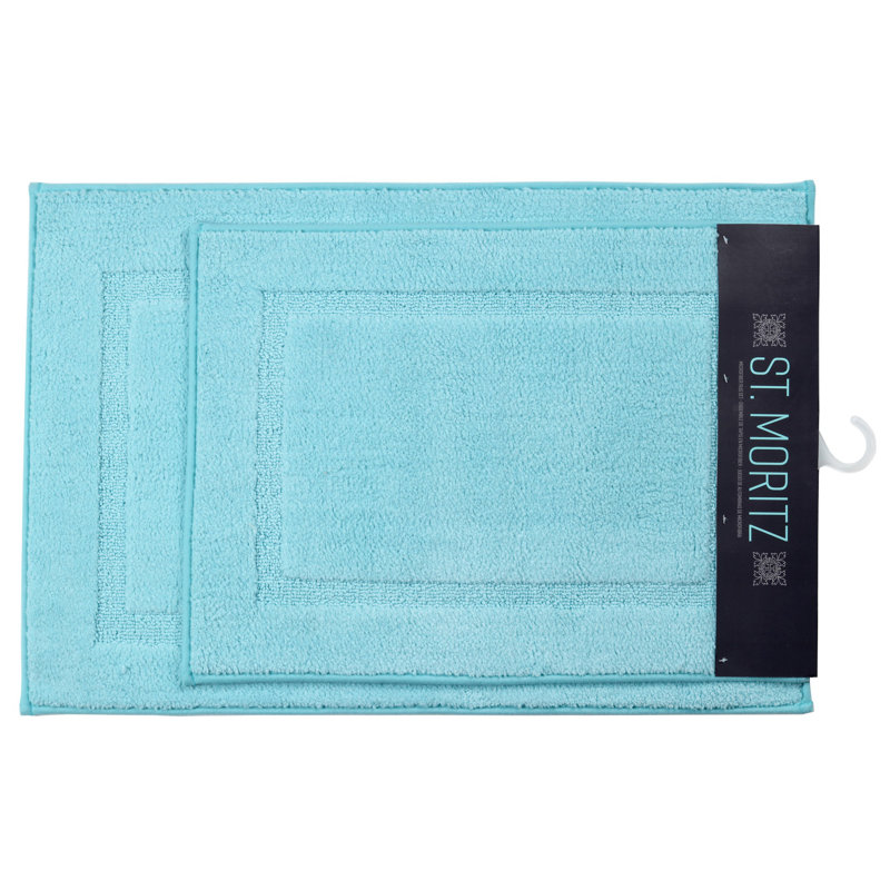 Tapis pour salle de bain St Mortiz, Bleu Ashley