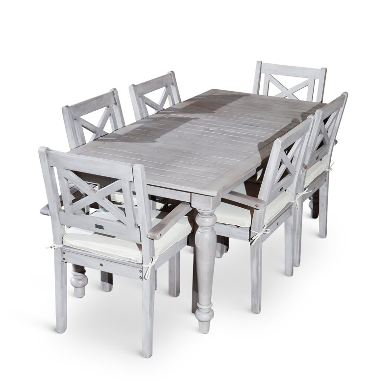 Rectangular 7-Piece Dining Set, 7 Pieces: Table, 6 Chairs, 6
