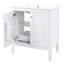 Meuble-lavabo blanc moderne de 30 po avec lavabo en céramique, grande capacité de rangement, tablette réglable, lavabo imperméable sans assemblage requis en blanc, avec deux portes, un tiroir et un basculement
