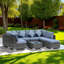 282cm Wide Outdoor L-Shaped Patio Sectional Set with Cushions