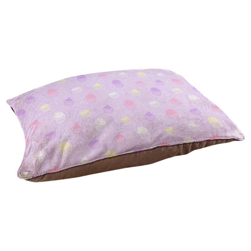 Byrge Fleece Pet Bed, 14" L x 42.50" W, Purple/White