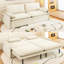Canapé-lit convertible 4 places - tissu chenille, siège profond, canapé Cloud moderne avec rangement, port USB et oreiller 2-en-1, canapé-lit pour salon, appartement, chambre à coucher, beige-183787511