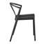 Chaise d'appoint de salle à manger à dossier ouvert en bois massif noir