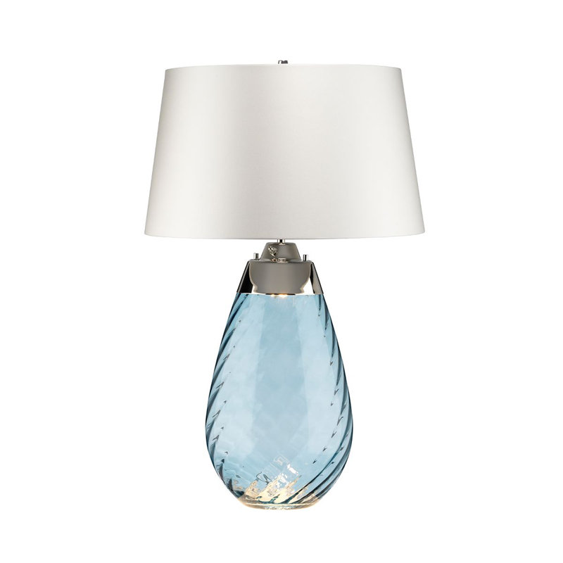 Lena Large Table Lamp, Blue, Off White, 29" H x 18" W x 18" D