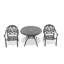Ensemble de 3 meubles de patio en aluminium coulé avec coussins bruns-101224841