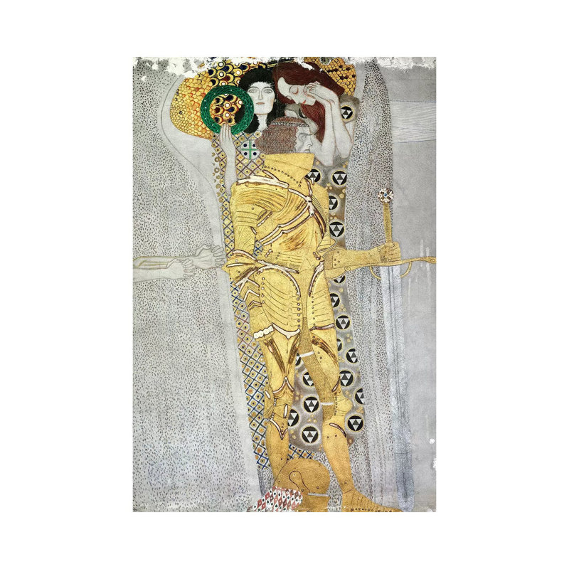 Detail Of The Knight, Beethoven Frieze, 1902 by Gustav Klimt - Wrapped Canvas Painting, 20.32 cm H x 30.48 cm W