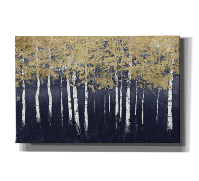 Union Rustic 'Shimmering Forest Indigo' by James Wiens Canvas Wall Art, H 26 po x l 40 po