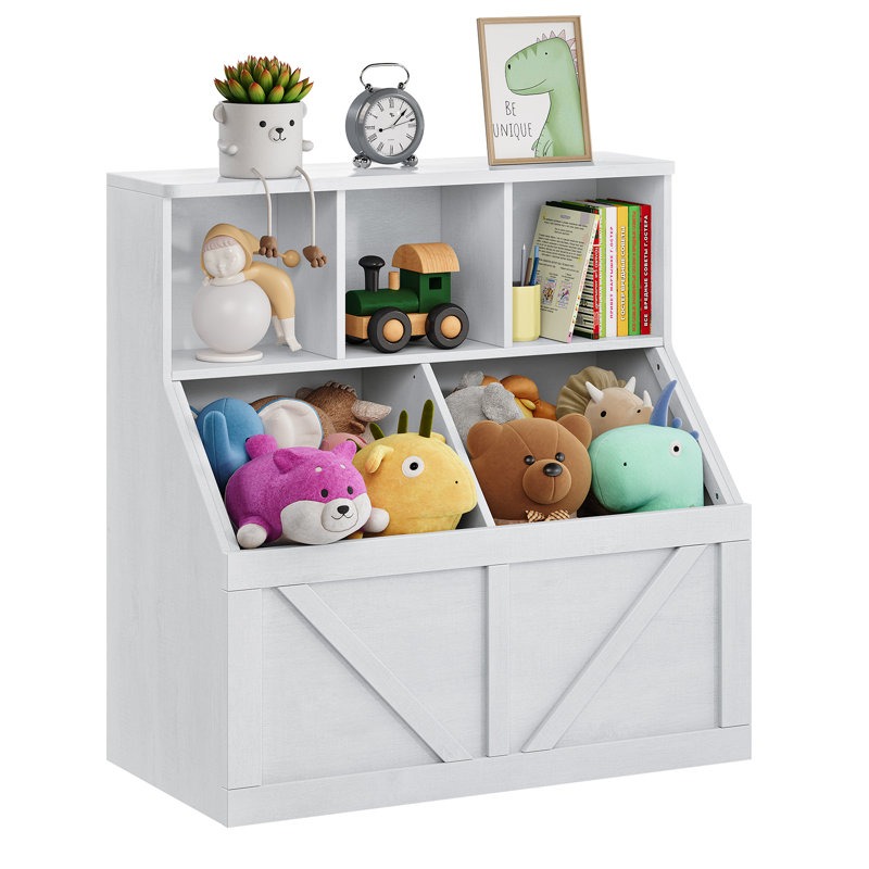 Solid Wood 89.9Cm Toy Storage in White