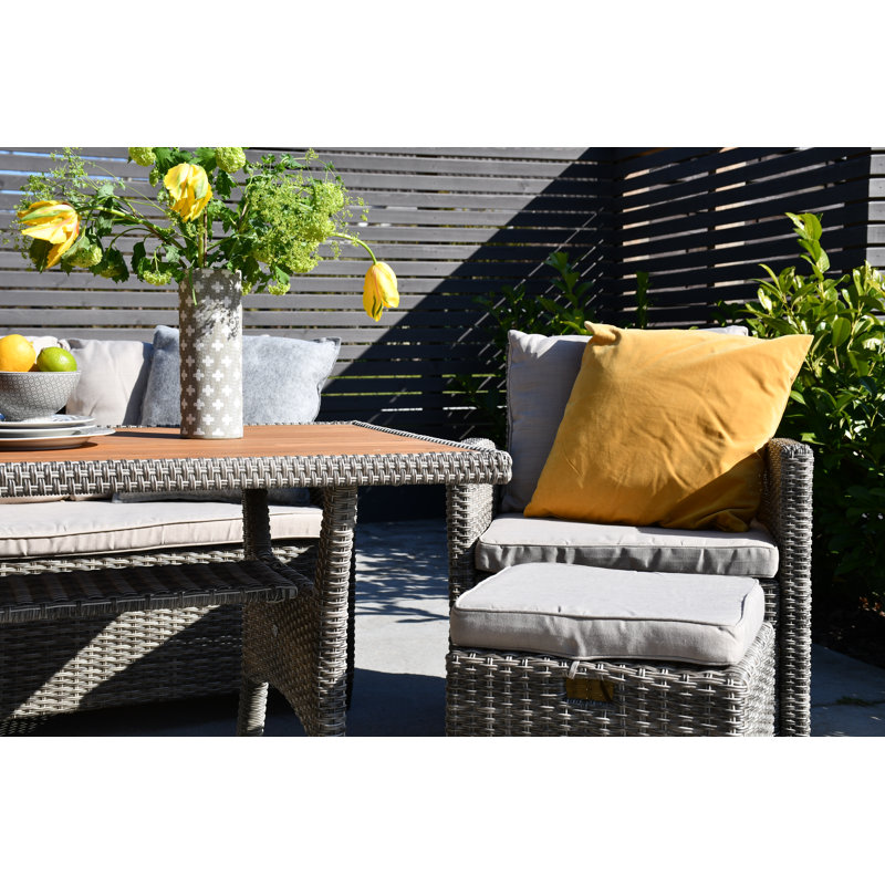 Backes 6 - Person Patio Dining Set with Rectangular Table , Cushions Included