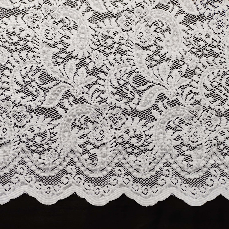 Triston Lace Semi Sheer Curtain Single Panel, 200cm Width x 183cm Drop