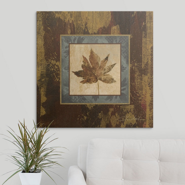 «Autumn Leaf Square IV» par Silvia Vassileva - reproduction, H 35 po x l 35 po x P 1,5 po, Toile