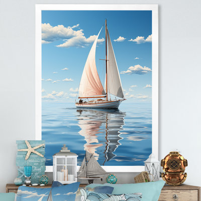 Coastal Calm, minimalisme, voilier, photo I sur toile
