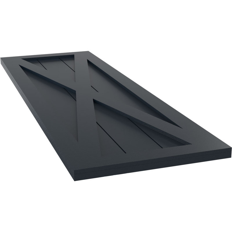 Volets à fixation fixe en PVC True Fit, 15", Bleu nuit sans étoile, 56"
