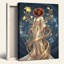 «Golden Floral Woman In Elegant Gown», reproduction d'art sur toile tendue sur toile, ensemble de 1-77091914