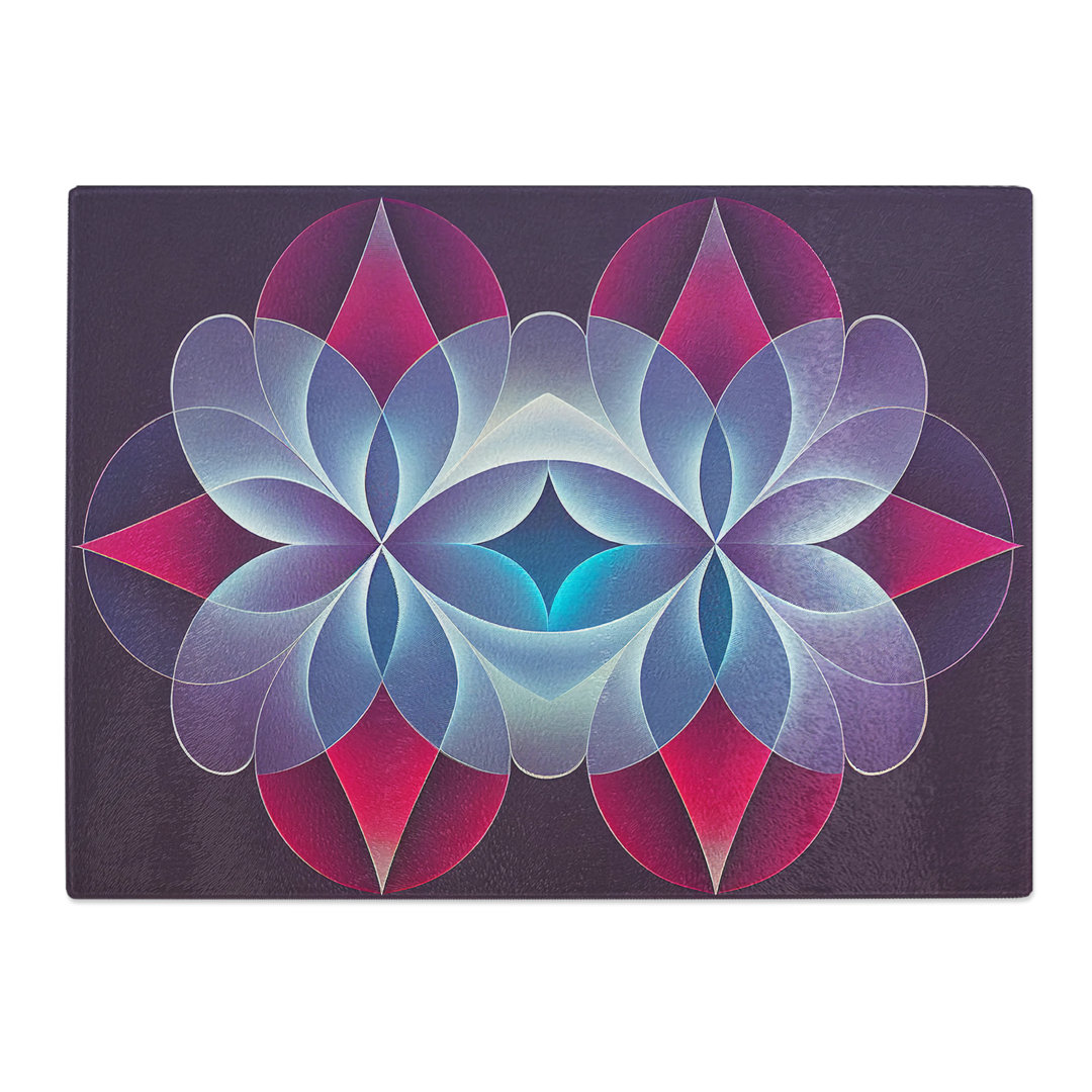 Iconic Modern Flowers Abstract Pattern  Glass Chopping Board