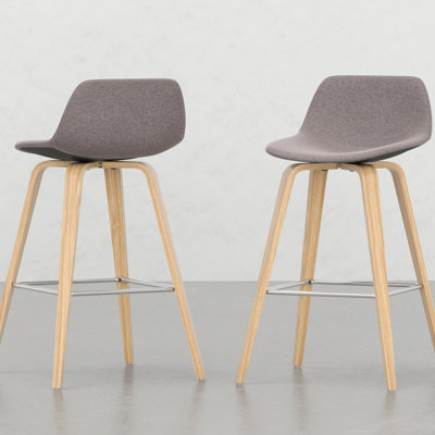 Ensemble de 2 tabourets - Siège et structure tissées, revêtement moderne et tendance, siège rembourré en mousse