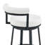 Tabouret de bar ou de comptoir pivotant au fini nuage avec similicuir blanc