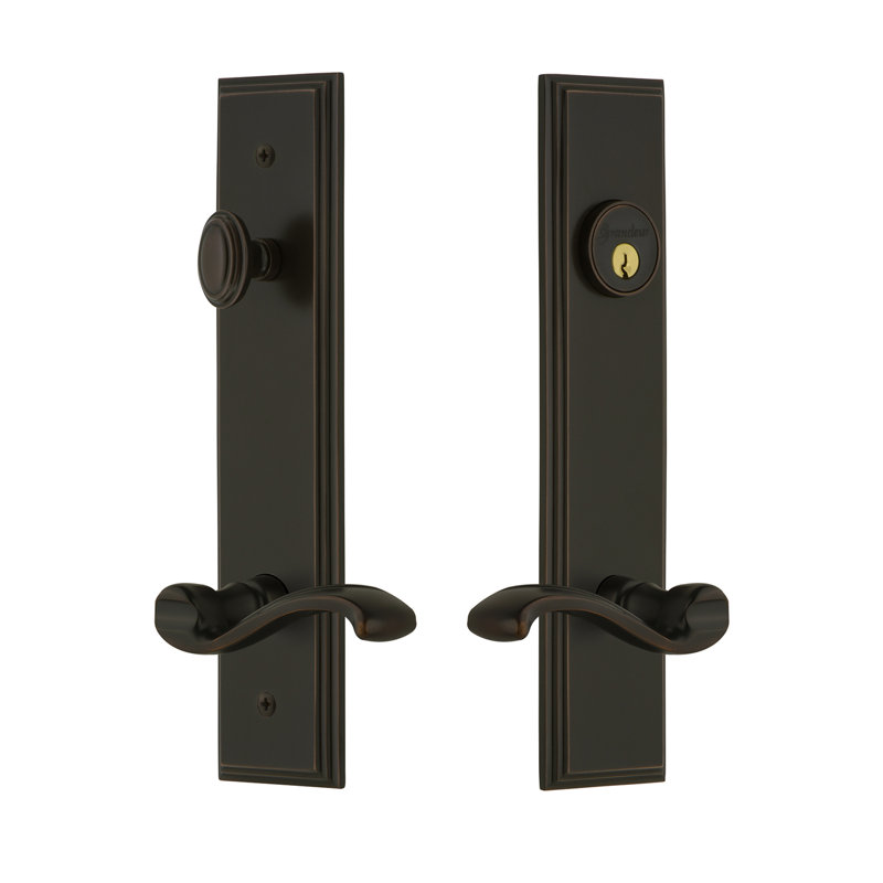 Carré Complete Entry Lever Set with Deadbolt, Timeless Bronze, 2.75", Left
