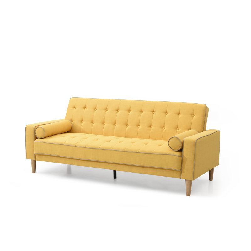 Canapé à accoudoirs carrés de 81 po Woodmere, Mélange de polyester jaune