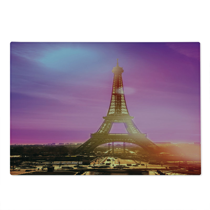 Planche à découper Ambesonne Tour Eiffel grand ciel coloré Paris multicolore