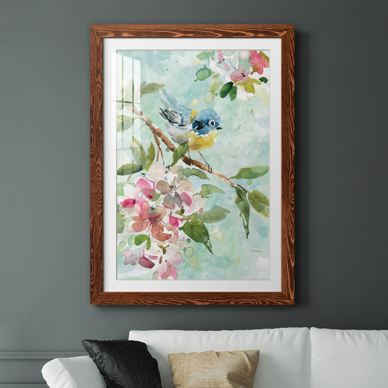 Asbury Garden Song I - peinture encadrée, H 37,5 po x l 27,5 po x P 1,5 po, Toile avec cadre érable