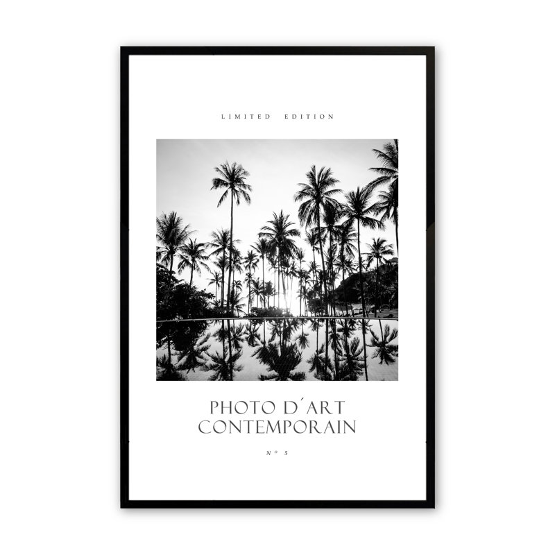 Jimmie Monotone Mirage par Design Fabrikken, H 14 po x l 11 po x P 1,25 po, Noir satiné