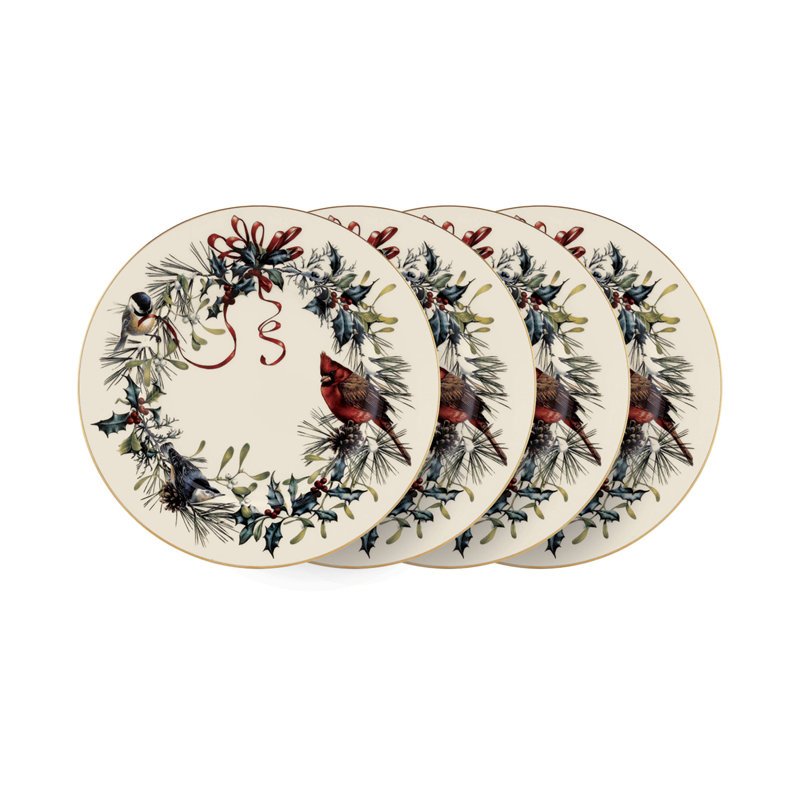 Winter Greetings Salad Plates, Set Of 4