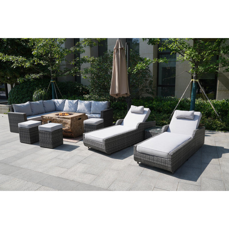 11 - Person Patio Conversation Set with Cushions
