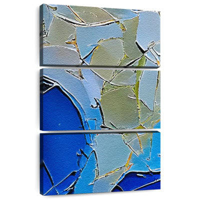 Harnek Blue Poppies Modern Crackled Fresco