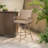 Swivel Upholstered Counter Stool with Metal Frame-741420257