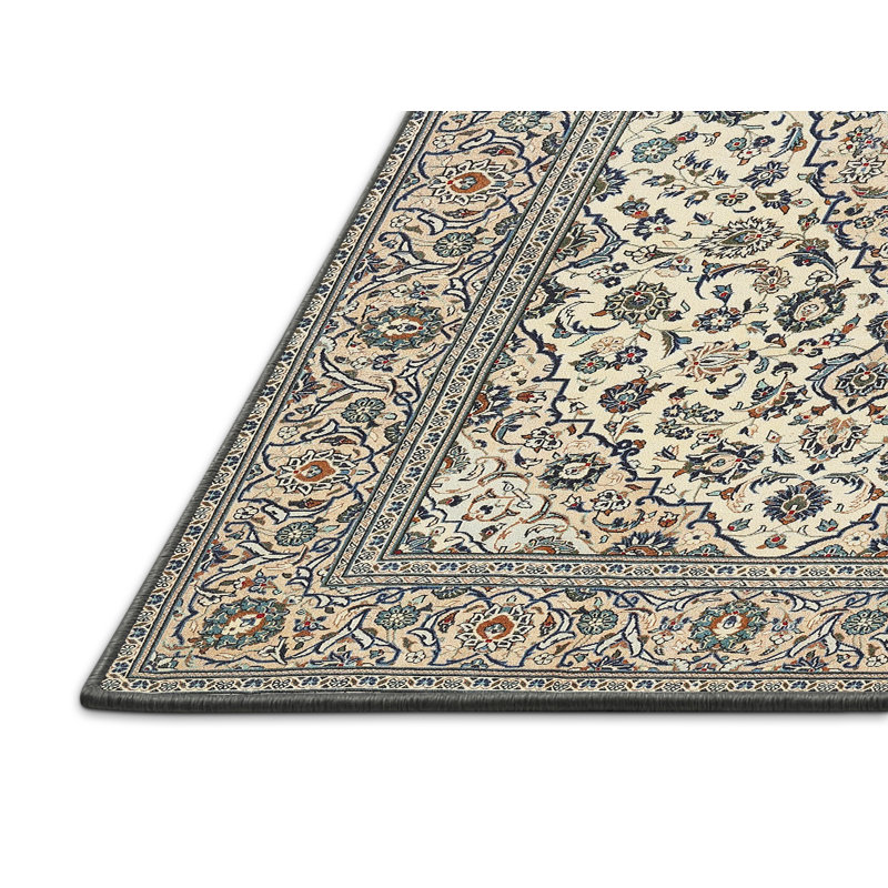 Tapis gris/bleu traditionnel, Rectangle 5 pi x 7 pi