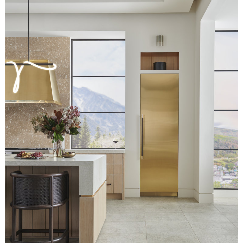 Monogram Premium Column Pair: 36" W Freezer Column + 24" W Refrigerator Column, Panel Ready, Yes, Designer Brass