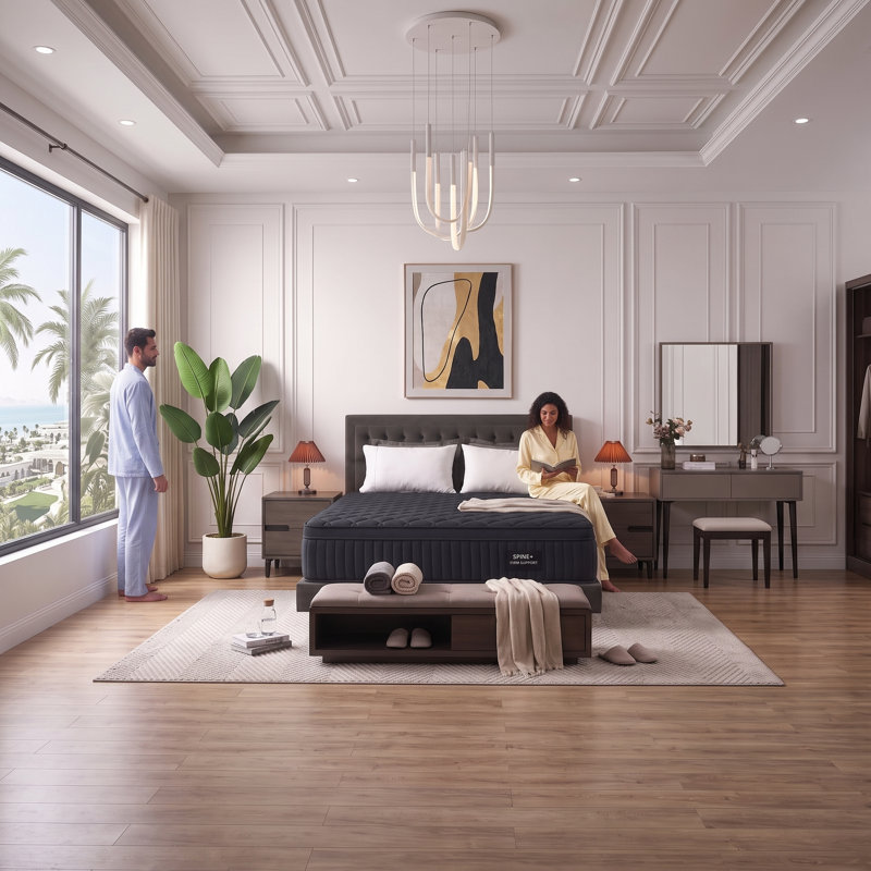 Matelas hybride Queen extra ferme de 30 cm (12 pouces), 1180 ressorts ensachés, soutien lombaire à 7 zones pour soulager les maux de dos, certifié CertiPUR-US, livré dans une boîte