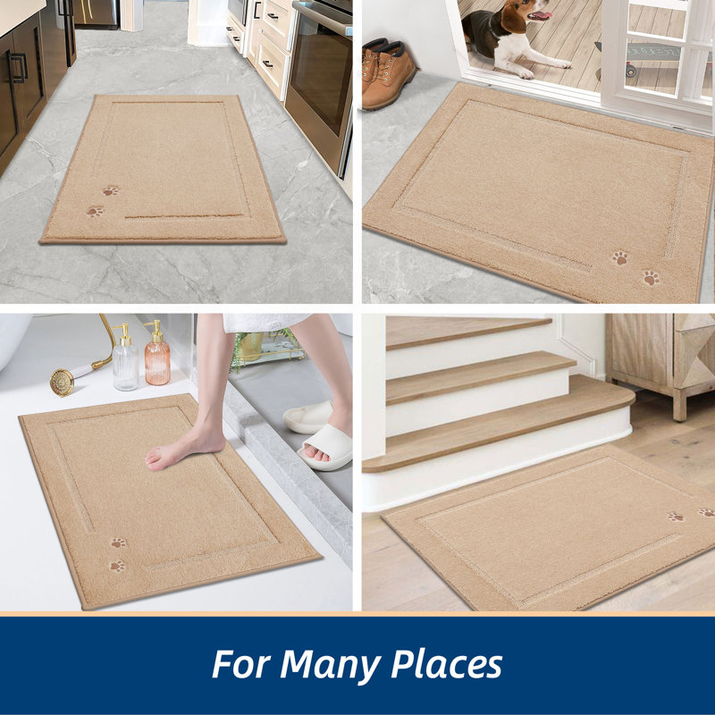 Non-Slip Indoor Doormat, 81.3cm W x 121.9cm L, Beige