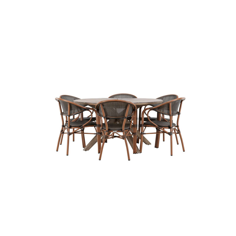 Chambly 6 - Person Acacia Patio Dining Set with Round Table