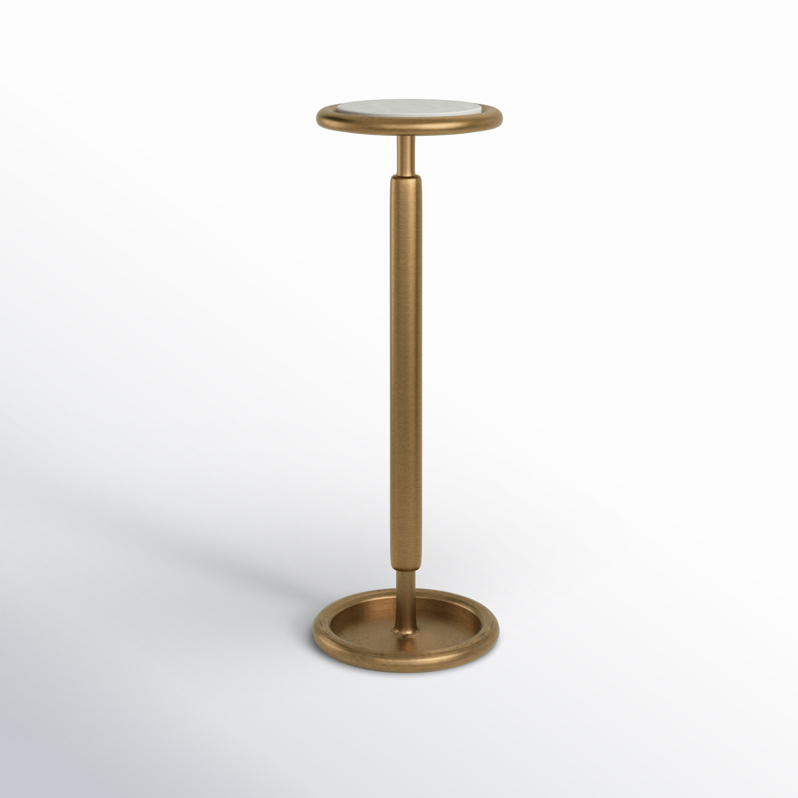 Connor 9" Genuine Marble End Table, Antique Brass