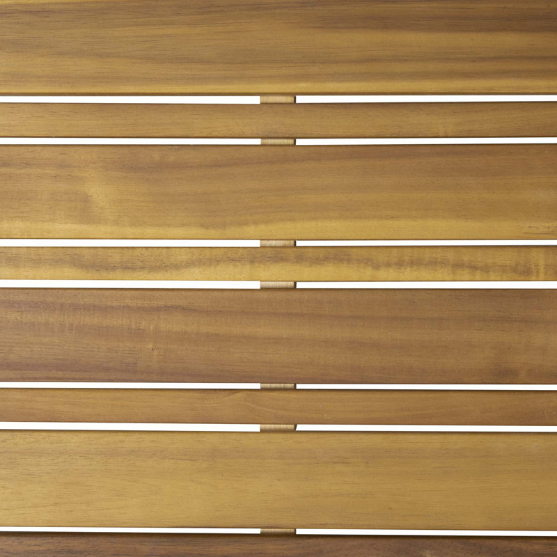 Ensemble de table de causeuse d'extérieur en bois 2 places avec coussins résistants à l'eau et conception à dossier croisé