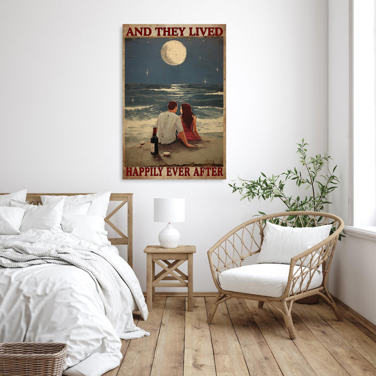 Trinx Isac Isac Couple Beach And They Lived Happily On Canvas Print