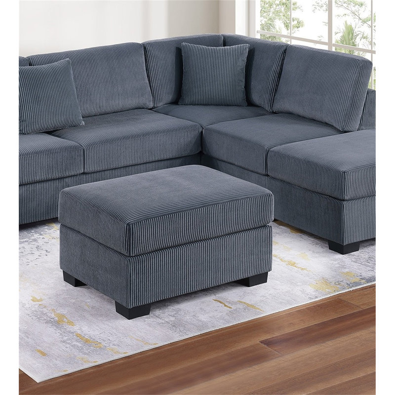 Ensemble de canapé modulaire Contemporary, Velours côtelé gris foncé