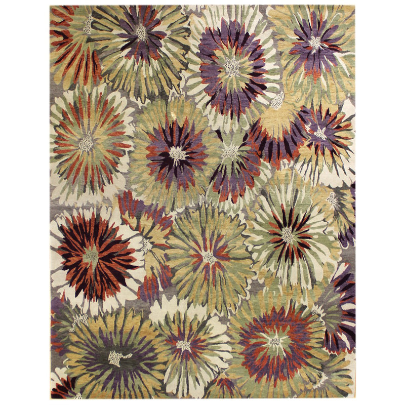 Sunburst Wool Floral Area Rug